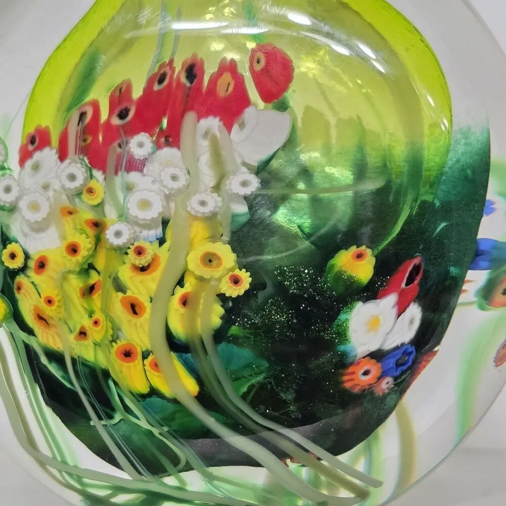 Art Glass Vase Signed Shawn Messenger Millefiori Murrini Flower Vase